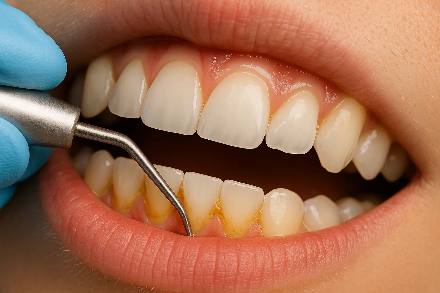 تنظيف الأسنان من الجير